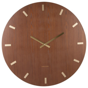 KARLSSON Nástenné hodiny Wood XL tmavé drevo