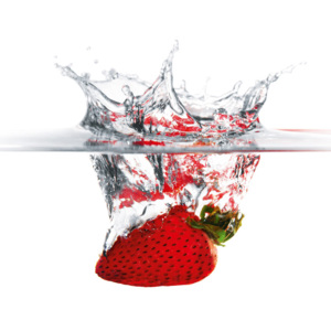Sklenená kuchynská tabuľa - Strawberry Splash 60x65cm