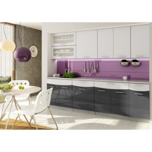 Kuchyňa Smile 240 cm (čierna + biela) Casa-016. . Vlastná spoľahlivá doprava až k Vám domov