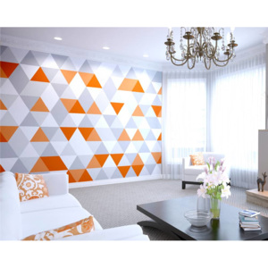 Fototapeta - Bright Orange Geometric 350x280 cm
