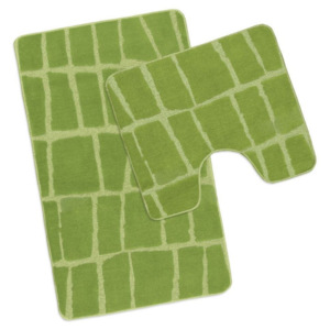 Bellatex Sada kúpeľňových predložiek Avangard Kostka zelená, 50 x 80 cm, 50 x 40 cm
