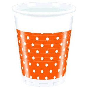 PROCOS Nápojový pohárik 200 ml, 8 KS Orange Dots 4483212