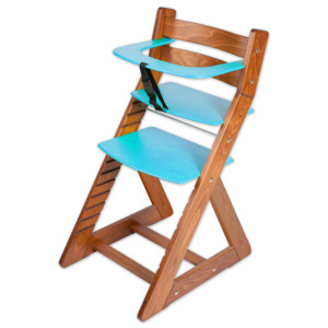 Hajdalánek Rastúca stolička ANETA - s malým pultíkom (dub tmavý, modrá) ANETADUBTMAVYMODRA