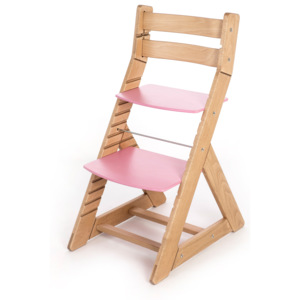 Hajdalánek Rastúca stolička ALMA - standard (dub svetlý, ružová) ALMADUBSVERUZOVA