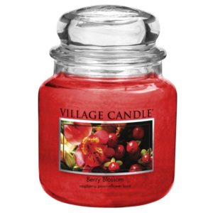 Village Candle Vonná sviečka v skle, Červené kvety - Berry Blossom, 16oz