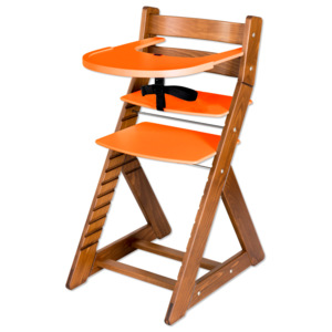 Hajdalánek Rastúca stolička ELA - s veľkým pultíkom (dub tmavý, oranžová) ELADUBTMAVYORANZOVA