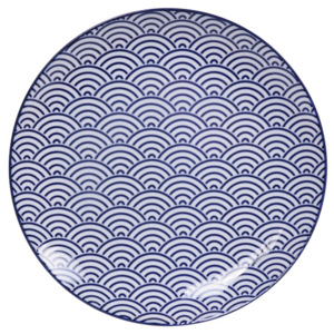 Modrý porcelánový tanier Tokyo Design Studio Wave, ø 25,7 cm