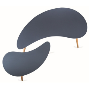 Sada 2 sivých konferenčných stolíkov Design Twist Jindo