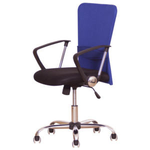Kancelářské křeslo s černým sedákem, modrá opěrka, AEX 09020540 Tempo Kondela