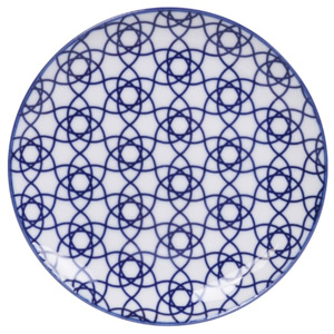 Modrý porcelánový tanier Tokyo Design Studio Stripe, ø 16 cm