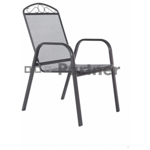 Záhradná stolička Grey čierna (kov). Akcia -53%. Vlastná spoľahlivá doprava až k Vám domov
