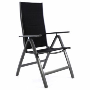Záhradná hliníková stolička DELUXE - čierna