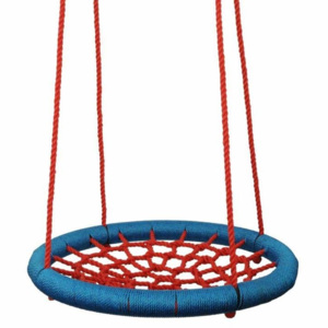 WOODY Hojdací kruh (priemer 100cm) - červeno-modrý