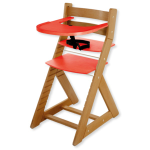 Hajdalánek Rastúca stolička ELA - s veľkým pultíkom (dub svetlý, červená) ELADUBSVECERVENA