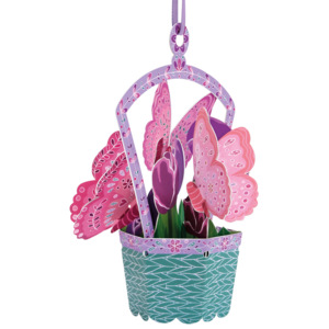 Santoro papierová závesná dekorácia Butterfly Basket Tulips