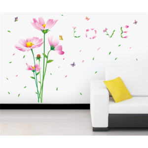 Samolepka na stenu "Farebné kvety" 110x163 cm