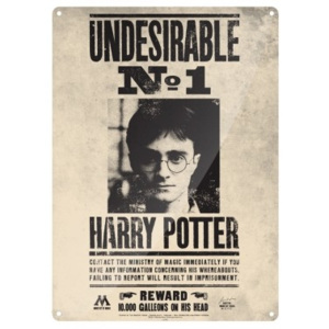 Plechová ceduľa Harry Potter Undesirable No.1, (29,5 x 42 cm)