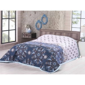 Bavlnený prehoz na posteľ jednolôžko Deluxe Moscerino modrá 160x220