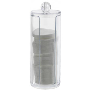 Zásobník na bavlnené tampóny - priemer od dna: 7 cm, - výška: 20 cm plast