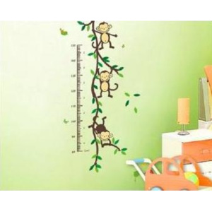 ZooYoo detská nálepka na stenu meter s opicami 110 x 50 cm