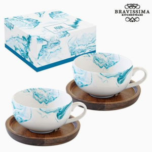 Sada 2 šálok s tanierom Porcelán by Bravissima Kitchen