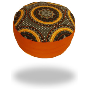 Ing. Klára Patočková - Obchod s radostí Meditační sedák s oranžovou mandalou, oranžový - 12 x 30 cm