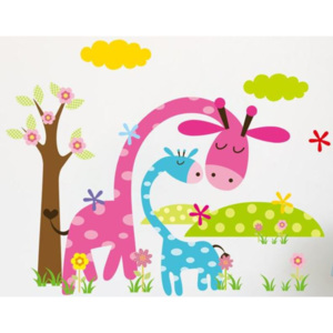 ZooYoo detská nálepka na stenu farebné žirafi zvitok 45 x 30 cm