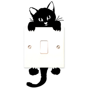 Plane Wall Sticker Samolepka na vypínač "Mačička 3" 7x17 cm