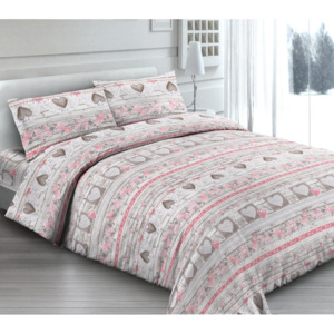 Bavlnené posteľné obliečky Love ružové