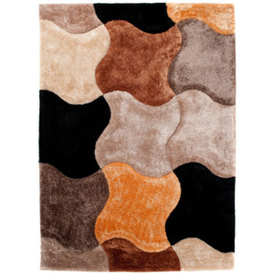 Luxusný kusový koberec Brown viskóza 3D hnedý, Velikosti 80x150cm