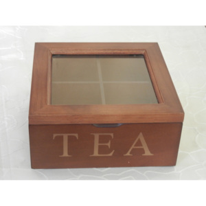 Eurofirany Krabička na čaj hnedá 18x18cm