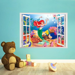 ZooYoo Samolepka na stenu "Malá morská víla" 45x60 cm