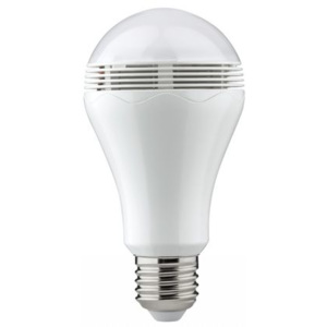 Žiarovky a LEDPAULMANN Chytrá LED žárovka s reproduktorem 5W E27 opál - ovládání přes Bluetooth 28361