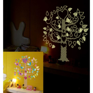 ZooYoo detská nálepka na stenu svietiaci strom zvitok 60 x 90 cm, konečná veľkosť cca 85 x 75 cm