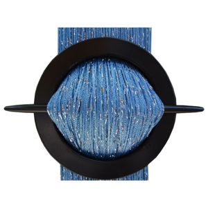 Šnúrková záclona prešívaná striebornou niťou 300 x 250 modrá