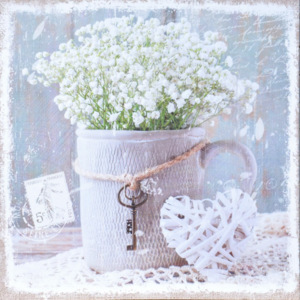 Obraz na plátne - Malé biele kvety II., 40x40 cm