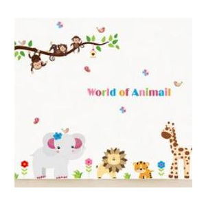ZooYoo detská nálepka na stenu svet zvierat 160 x 100 cm