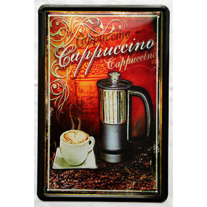Plechová ceduľa káva Cappucino