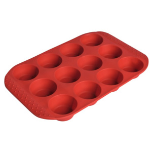 Silikónová forma na 12 muffinov Flexo Kaiser červená 34 x 26 x 4 cm