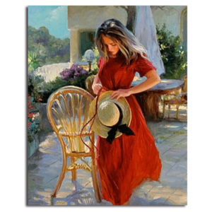 Namaluj si obraz "Žena s klobúkom" 40x50cm