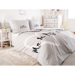 2x romantické obliečky bavlna z kolekcie LOVE Pán a pani 140x200
