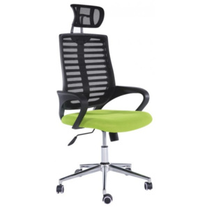TEMPO KONDELA FLORE kancelárska stolička - čierna / zelená