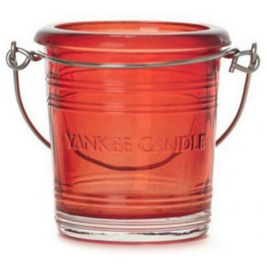 Svietnik sklenený Yankee Candle výška 6.5 cm, červený