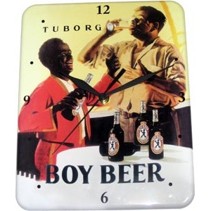 Plechové hodiny pivo - Boy Beer Tuborg WC27