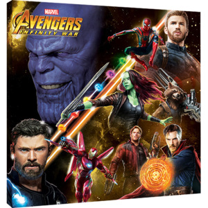 Obraz na plátne Avengers Infinity War - Space Montage, (40 x 40 cm)