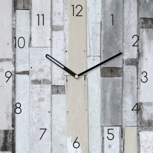 Eurographics Sklenené hodiny - Vintage Wood 55x55cm