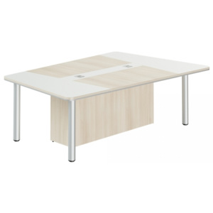 Konferenčný stôl TopOffice Premium III 240 x 162,5 cm agát svetlý / biela