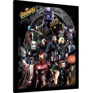 Rámovaný Obraz - Avengers Infinity War - Character Coloured Bands