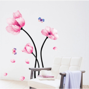 Buona & Bella Samolepka na stenu "Ružové kvety" 50x96 cm