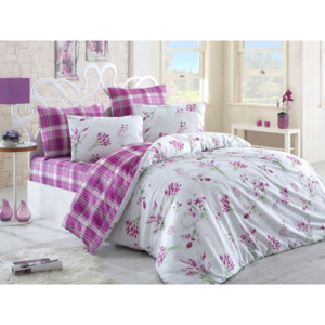 2x luxusné posteľné obliečky bavlna Renforcé Provence lila 140x200